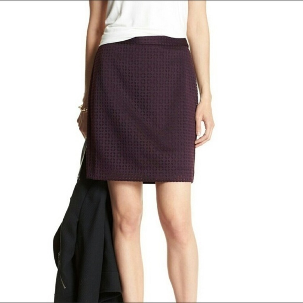 Banana Republic Laser Cut Eggplant Mini Skirt
